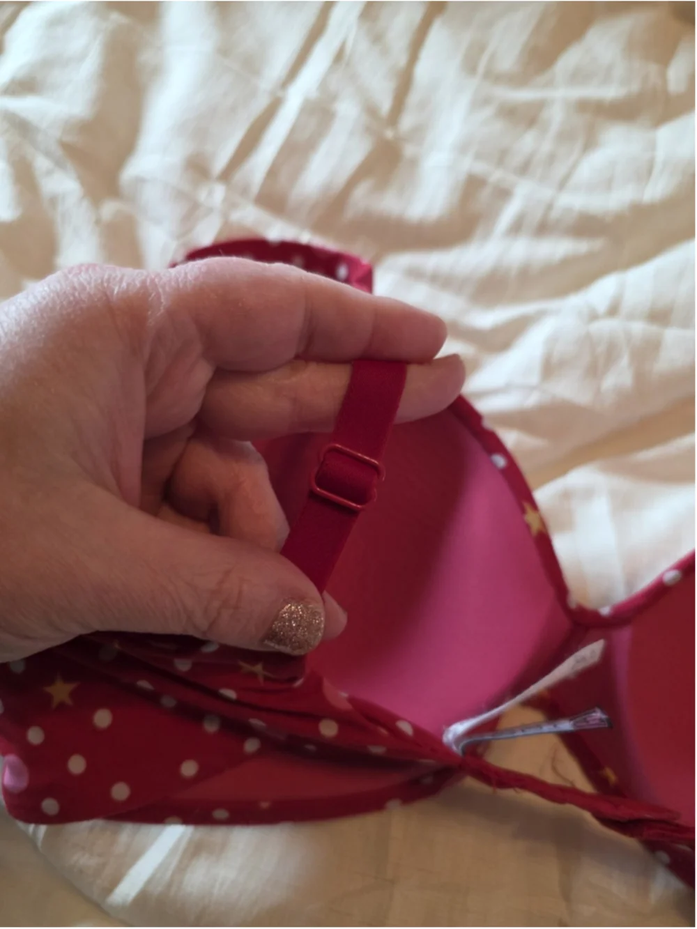 34D Y2K 2007 Ipex Body by Victoria's Secret Red Polka Dot Star Bra Lined Glam